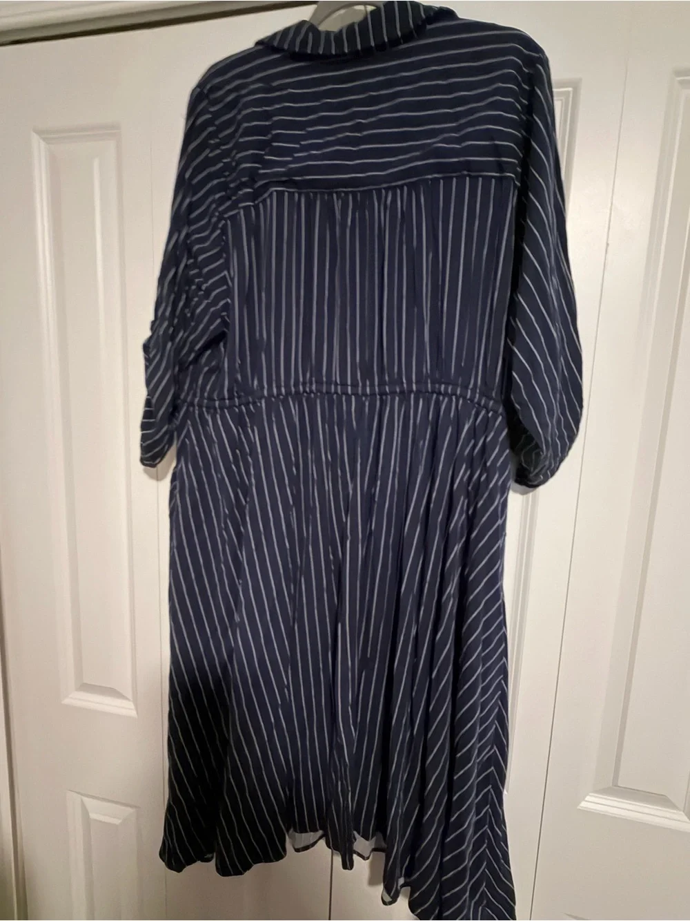 torrid Navy and White Pinstripe Shirt Dress - Picture 4 of 4